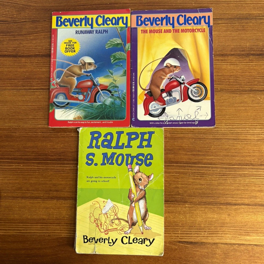 Beverly Cleary Ralph S Mouse Runaway Ralph Mouse Motorcycle 3 Paperback Lot
